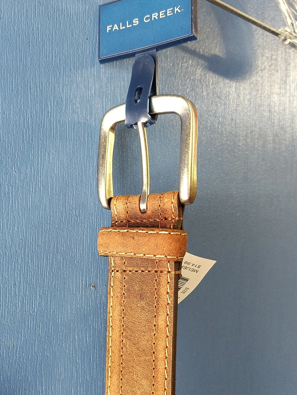 Falls Creek Tan Brown Leather Belt with Silver Buckle